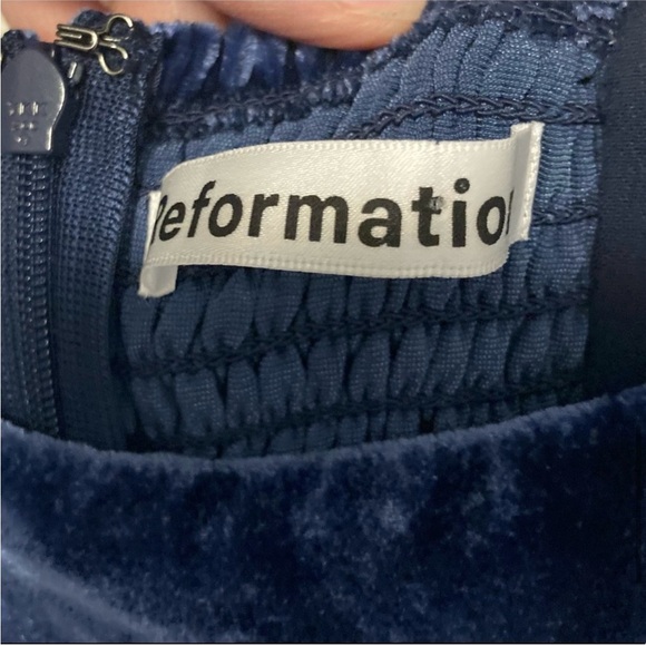 NWT Reformation Dress in Danube Velvet Size 4 - Picture 10 of 11